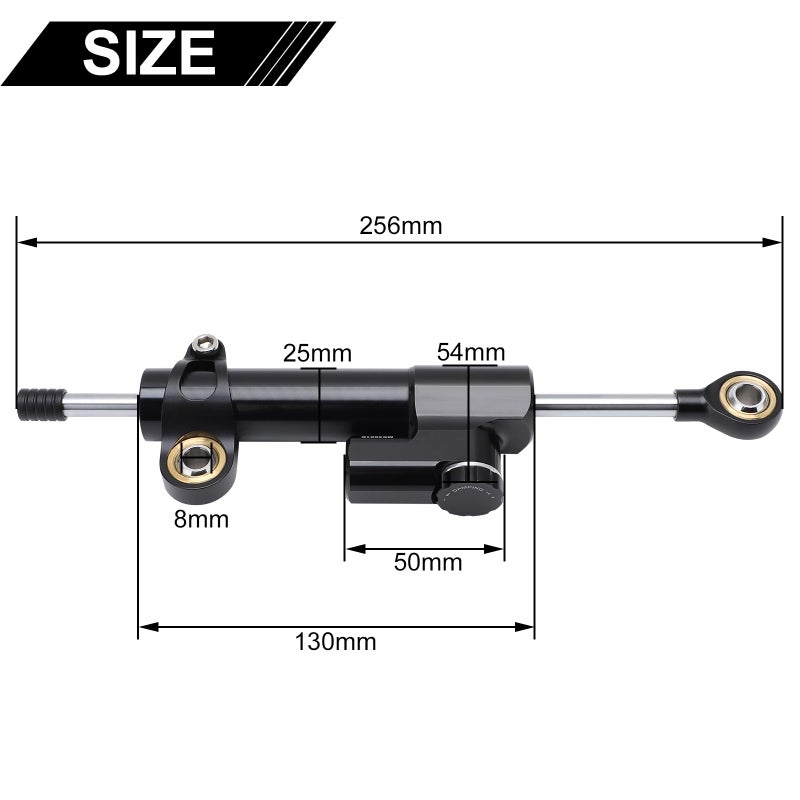 KIMISS Steering Damper With Bracket, Aluminum Universal Motorcycle Steering Damper Stabilizer Linear Reversed Safety Control - Image 3